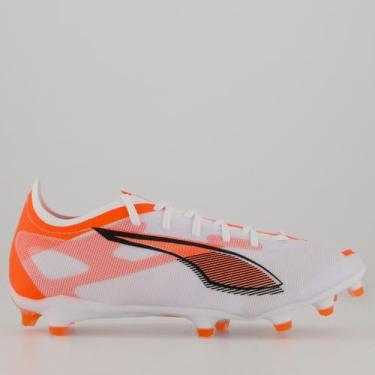 Imagem de Chuteira Puma Ultra 5 Match FG/AG Campo Branco e Laranja, 40