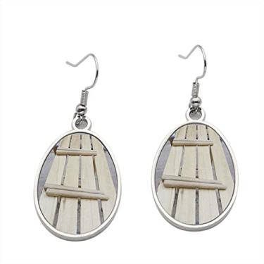 Imagem de Brinco de xilofone de madeira feito à mão – Brincos pendentes para meninas – Presente de festa de aniversário dos namorados