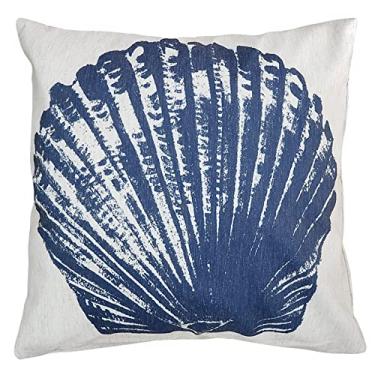 Imagem de Capa Almofada Tema Marítimo/Náutico Em Linho Rústico 45x45 (Concha)