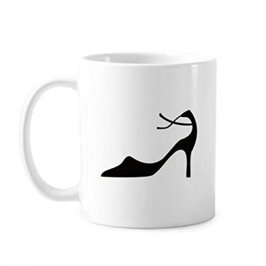 Imagem de High Heels Simple Graphics Caneca de cerâmica com contorno preto e cerâmica para café e porcelana