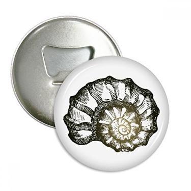 Imagem de Abridor de garrafas preto com estampa de caracol e ímã de geladeira emblema multifuncional