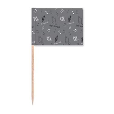 Imagem de Notas de solfege brancas musicais, marcadores de palito de dentes, decoração de festa