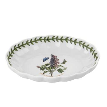 Imagem de Portmeirion Botanic Garden Prato canelado oval | Prato pequeno de servir de 15 cm com motivo lilás de jardim | Feito de porcelana | Seguro para lava-louças e micro-ondas