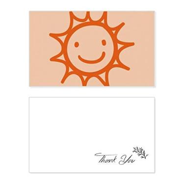 Imagem de Pintura à mão Orange Sun Smile Cartão de agradecimento aniversário aniversário saudações casamento agradecimento