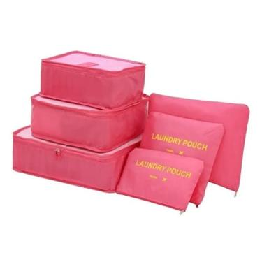 Imagem de Kit 6 Peças Necessaire Organizadora Mala Viagem Travel Bag