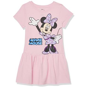 Imagem de Disney Vestido infantil Minnie Mouse de manga curta para meninas 2-6x, Blush, 6