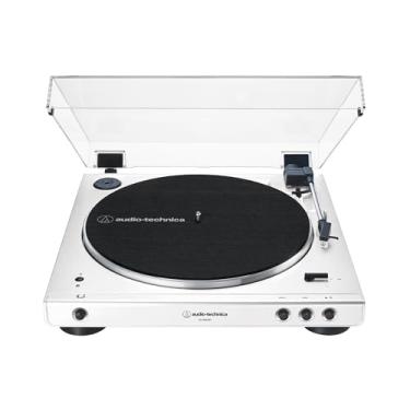 Imagem de Toca-Discos Audio-Technica Sem Fio com acionamento automático por correia (Belt-Drive) AT-LP60XBT-WW, Branco/Branco, Bivolt 120/240V