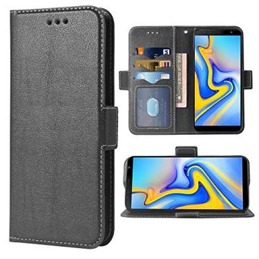 Imagem de Compatível com Samsung Galaxy J6 Plus 2018 carteira flip alça de pulso cordão suporte de cartão de crédito slots de proteção resistente capa de telefone para GalaxyJ6 J6+ J 6 J6plus SM-J610FN capas
