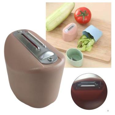 Imagem de Descascador Fatiador Fruta Verdura Legumes Vegetal Cozinha Lamina Aço 