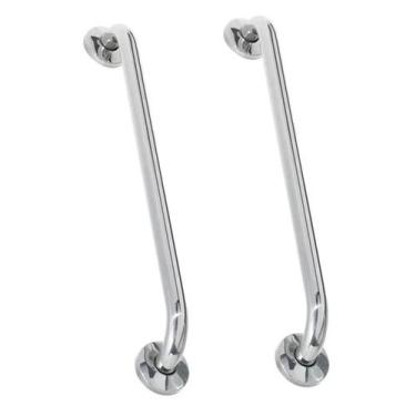 Imagem de Alça Apoio Barra 60cm Inox Kit 2 uni Banheiro Idoso Deficiente Acessib