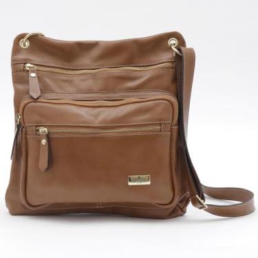 Imagem de Bolsa Transversal Em Couro Ana Lou Caramelo - Betania Couros, Bolsa, T