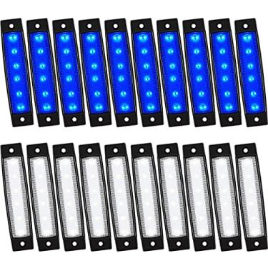 Imagem de Treela 20 peças de luzes de tira de rocha para carro, kits de iluminação de poço de rocha, exterior, à prova d'água, luzes de caminhão de LED para carrinho de golfe, quadriciclo, RV Offroad UTV, Snowmobile, azul e branco