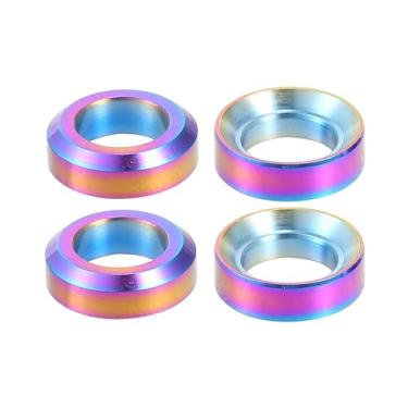 Imagem de Partuto 4 peças M6x5,5 parafuso universal para bicicleta parafuso arruela parafusos - MTB mountain bike bicicleta côncavo convexo balanceador - liga de titânio cores sortidas