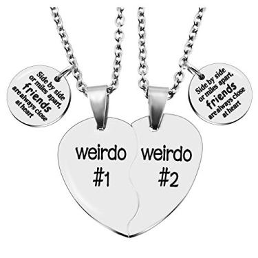 Imagem de MJartoria Colar Best Friend BFF para 2 presentes de Dia dos Namorados da Amizade com pingente de coração combinando Best Friends Forever, Aço inoxidável, Sem Pedra Preciosa