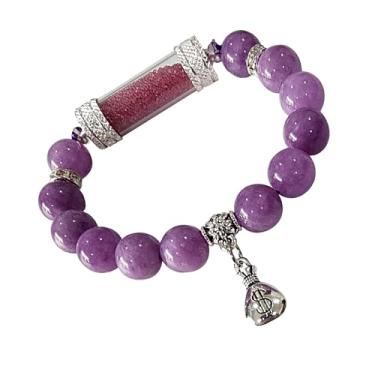 Imagem de Heavens Tvcz Pulseira Buda Amuleto Santo Tailandês Feng Shui Sarira Phra Tath Takrud Roxo com Pingente Prosperidade Sorte Sucesso Riqueza Vida Florescente, Elastic Ropes Inner Length 6.00 inches,