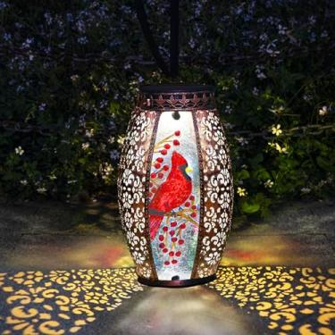 Imagem de MZAIHOUPAI Luz Solar Cardinal, Decoração De Jardim, Lanternas Decorativas, Penduradas, Presente Jardinagem Para Mulheres, Mães, Avós, Presentes Aniversário