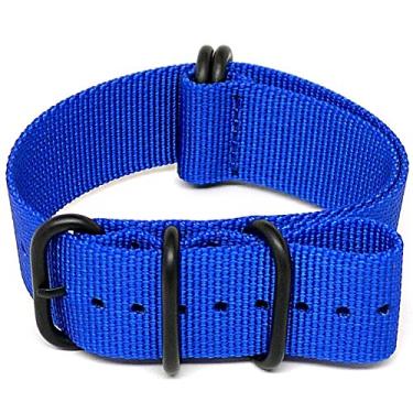 Imagem de Da Luca Pulseira de relógio militar de nylon balístico - azul (fivela PVD): 18 mm