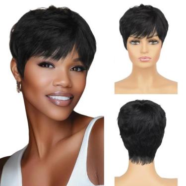 Imagem de Peruca Wig Cabelo Humano Natural Curta Corte Moderno Lisa - bbless, Pr
