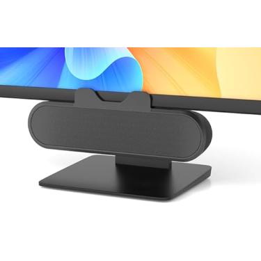 Imagem de Plyee Audio Monitore alto-falantes, alto-falantes de computador para PC de mesa, alto-falante USB com conector USB A tipo C integrado, prenda facilmente a monitores, 10,03W (preto)