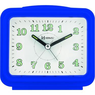 Imagem de Relógio Despertador Branco Dois Alarme Super Alto Pilha Azul - Azul