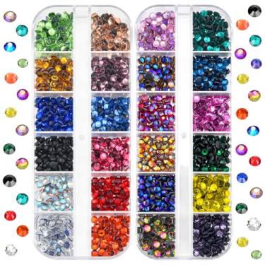 Imagem de BLINGINBOX Bedazzler Kit de strass 0,4 cm SS16 (3,8-4 mm) 24 arte de unhas coloridas strass pedras de cristal plano 2 caixas para colthes carteira, câmera, telefone, boneca, brinquedo, decoração