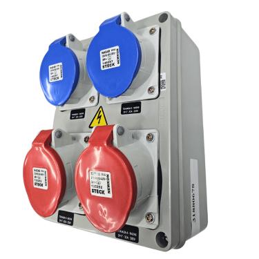 Imagem de Quadro Sobrepor C/ Tomada Industrial 2xN4249 + 2xN4246 IP-44 Cód. S231121 – Steck
