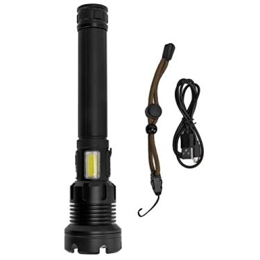 Imagem de Lanterna recarregável USB lanterna vermelha e branca lanterna led lump super brilhante lanterna de zoom telescópica para camping ao ar livre liga de alumínio de emergência