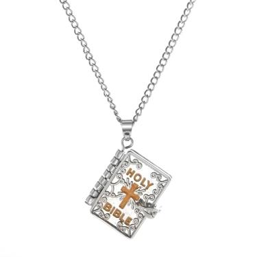 Imagem de Kavfeeo Colar bíblico cristão masculino – Pingente bíblico em miniatura com gravação do Salmo 23, joia religiosa, presente de fé, colar de oração do Senhor, pingentes da Bíblia