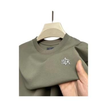 Imagem de Camiseta Masculina De Algodão Sem Costura Com Gola Redonda E Manga Cur