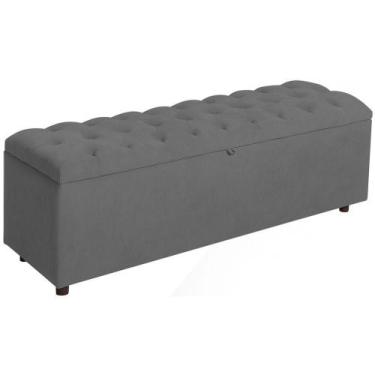 Imagem de Baú Recamier Rominha Veludo Chumbo 140 cm - TNA Decor