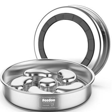 Imagem de Tigela para cães Slow Feeder Feedoo em aço inoxidável com capacidade d