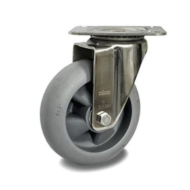 Imagem de Rodizio Industrial Aço Inox 6 Pol. Placa S/freio Roda Macia - COLSON