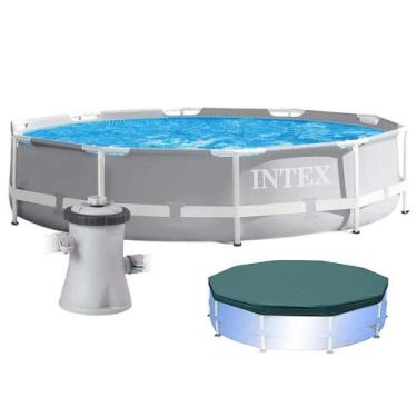 Imagem de Piscina Estrutural Armação Litros Prism Cinza Capa E Bomba Filtrante 1
