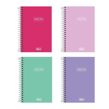 Imagem de Caderneta capa plástica 1/8 80 folhas Neon Feminino Tilibra