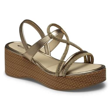 Imagem de Sandália Anabela Mississipi MF501 Feminino - Ouro