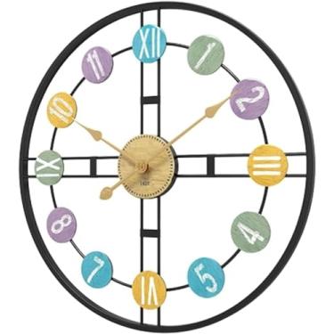 Imagem de Relógio de parede decoração de sala de estar silencioso sem tique-taque simples moderno relógio de parede decoração de sala de estar operado por bateria para sala de estar B, 80 cm/32 pol) relógio de