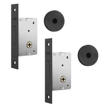 Imagem de Fechadura de Segurança Trava Auxiliar 1001 Tetra Chave Par Roseta Redo