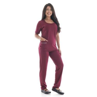 Imagem de Uniforme Para Doméstica de Calça e Jaleco em Helanca - EBT Uniformes, 