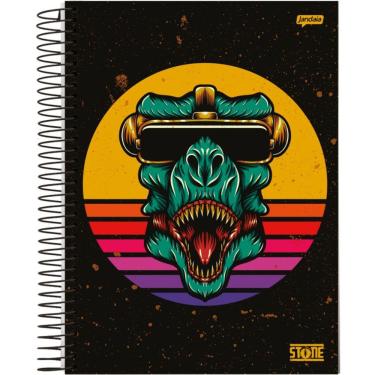 Imagem de Caderno Espiral Universitário Capa Dura 1 Matéria 80fls Stone Jandaia Dinossauro 2