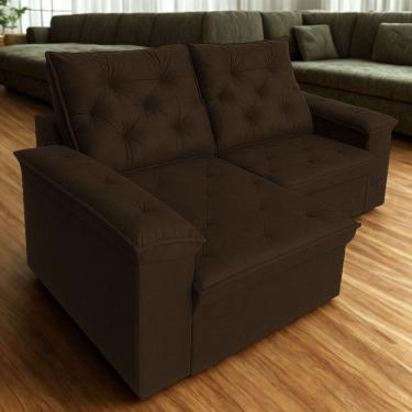 Imagem de Sofá 4 Lugares Safira Reclinável Assento E Braço Retrátil - élpis Móveis Marrom