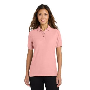 Imagem de Polo feminina com toque de seda Port Authority L500, Light Pink, 5X-Large