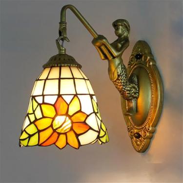 Imagem de Luminária de parede retrô americana LED de luxo e criativa para sala de estar, restaurante, quarto, escritório, casa de campo, hotel, café, bar, corredor, penteadeira, banheiro, espelho (C 1