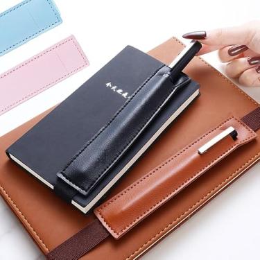 Imagem de Bolsa elástica para cadernos, suporte de lápis, alças para fichários, livros, agendas, couro PU, ajustável, capa para caneta, 16,5 x 3,6 cm