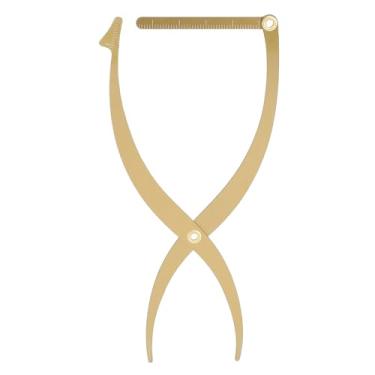 Imagem de Régua de estêncil de sobrancelha Ferramenta de posicionamento de microblading Proporção áurea Medição simétrica Régua de sobrancelha de aço inoxidável para tatuadores Entusiastas (Ouro)
