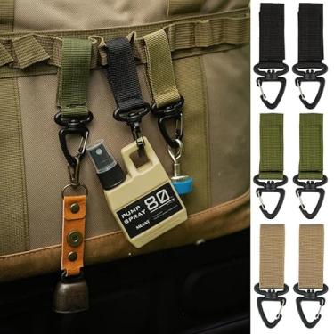 Imagem de Pacote com 6 ganchos táticos com fivela mosquetão, chaveiro com clipe giratório de 360 graus para mochila, cinto, garrafa de água, uso ao ar livre e EDC (cores mistas)