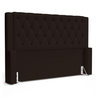 Imagem de Cabeceira Atena Para Cama Box King Size 195cm Capitonê Com Frame Suede Marrom - Abmaza