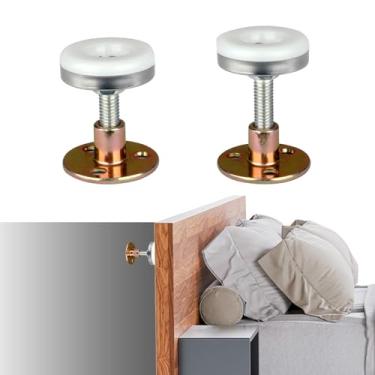 Imagem de MOYUXIAO Rolhas de cabeceira para parede, rolhas de cama ajustáveis e protetor de parede de móveis, rolhas de estrutura de cama de aço inoxidável, enchimento de lacuna anti-ruído para cabeceira e