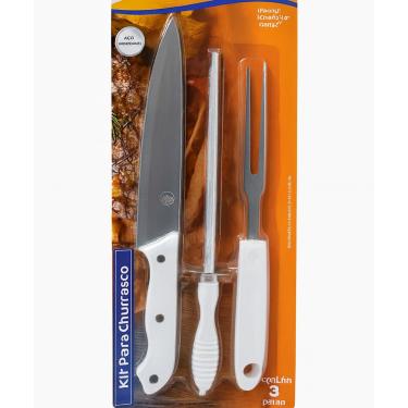 Imagem de Kit para churrasco com 3 peças - Premium Ideal para cortes precisos de Carnes e Petiscos