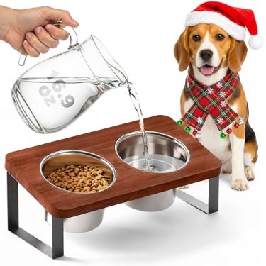 Imagem de Suporte de tigela para cães V2 (acácia, pequeno)