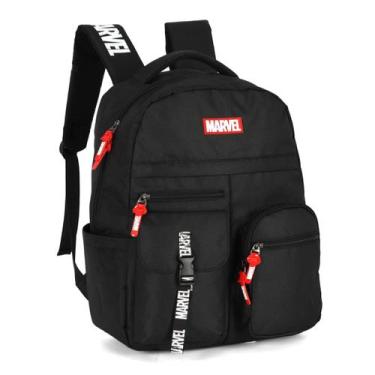 Imagem de Mochila Escolar Juvenil Marvel Avengers Up4you Preto Costas - Luxcel